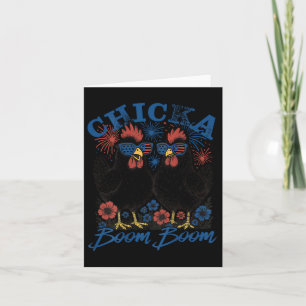 Chicka Boom Boom Patriotic Chicken 4th Of July Usa Card