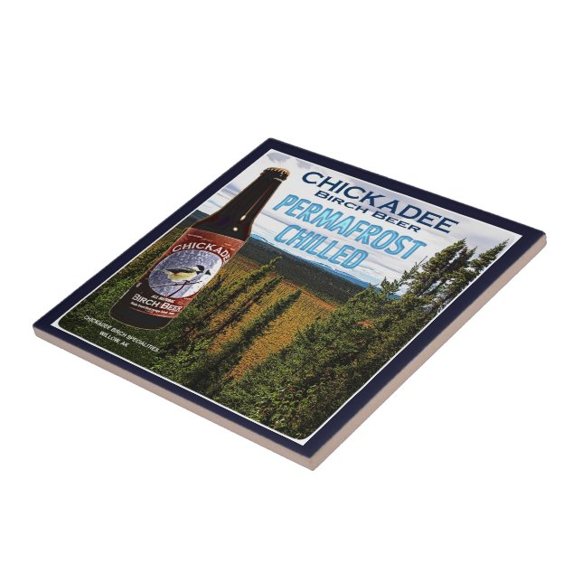 Chickadee Birch Beer Ceramic Tile (Side)