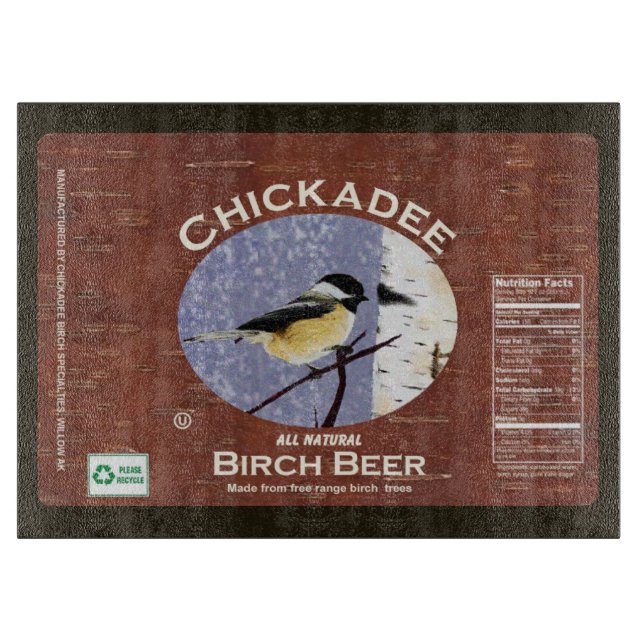 Chickadee Birch Beer Cutting Board (Front)
