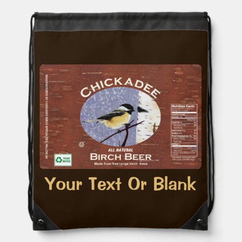 Chickadee Birch Beer Drawstring Bag