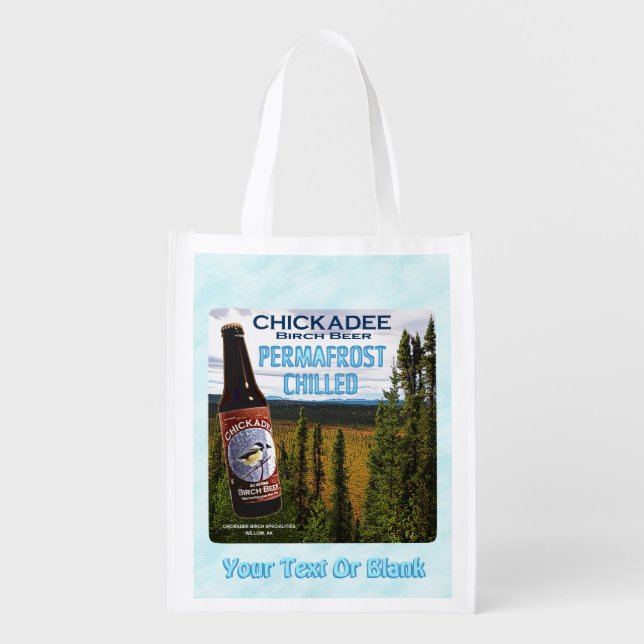 Chickadee Birch Beer Grocery Bag (Front)