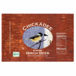Chickadee Birch Beer Label Statuette<br><div class="desc">A bottle label for mythical All Natural Chickadee Birch Beer Cola bottled in Willow, AK. Features the image of a chickadee perched on the branch of a birch tree. Text reading, CHICKADEE, ALL NATURAL, BIRCH BEER, Made from free range birch trees" also appears. Also showing is nutrition information, kosher certification,...</div>