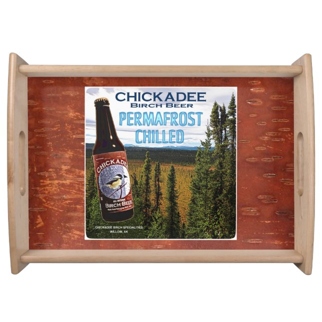 Chickadee Birch Beer Serving Tray (Front)