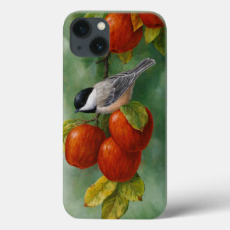 Chickadee Bird and Apples iPhone 13 Case