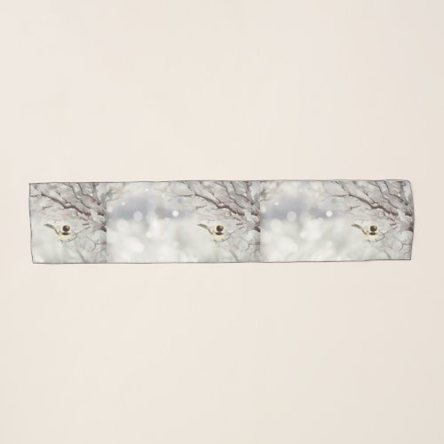 Chickadee Bird Christmas Winter Frost Bird Nature Scarf