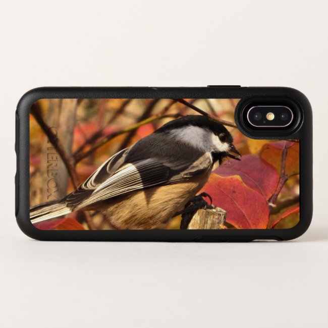 Chickadee Bird in Autumn OtterBox iPhone X Case