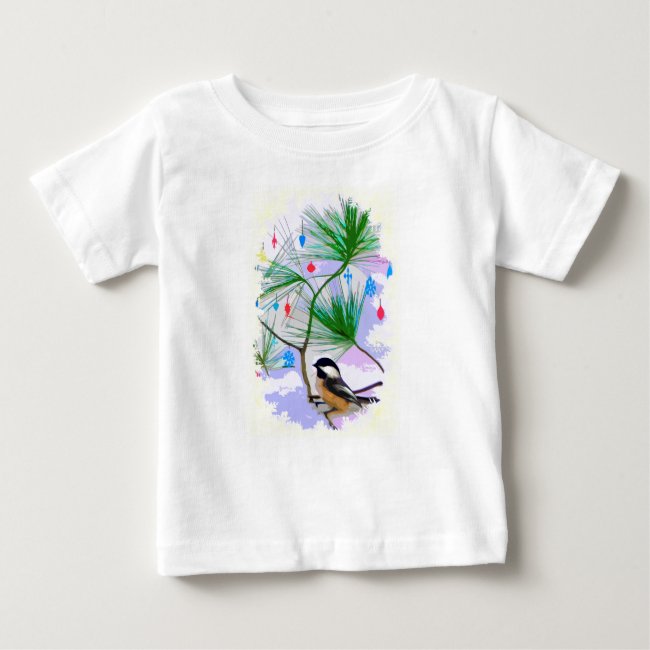 Chickadee Bird in Tree Baby Fine Jersey T-Shirt