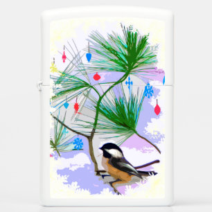 Chickadee Bird in Tree Zippo Lighter
