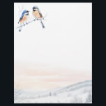 Chickadee Bird in Winter Christmas Letterhead<br><div class="desc">This design features a watercolor illustration of Chickadee Bird in Winter.</div>