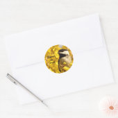 Chickadee Bird in Yellow Flowers Earth Day Sticker (Envelope)