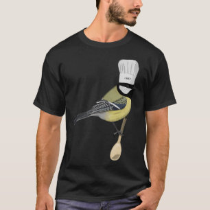 Chickadee Bird Kitchen Chef Hat Cooking Biologist T-Shirt