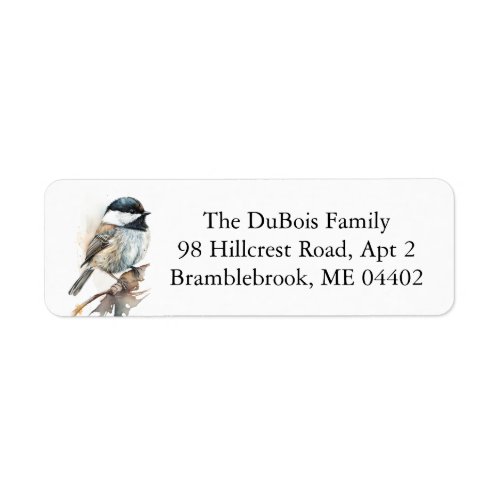 Chickadee Bird Nature Return Address              Label