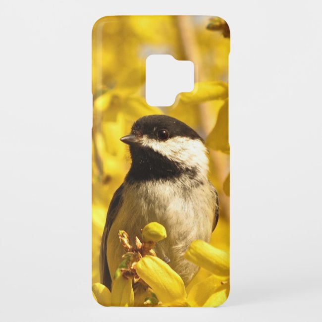 Chickadee Bird on Yellow Flowers Galaxy S9 Case