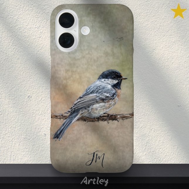 Chickadee Bird Painting Custom Name  Case-Mate iPhone Case (Creator Uploaded)