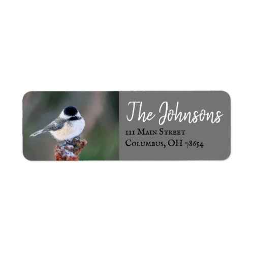 Chickadee Bird Personalized Return Address Labels