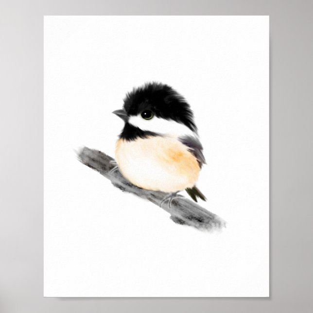 Chickadee Bird Poster Print (Front)