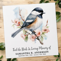 Chickadee Bird Seed Packets Memorial Funeral Favor