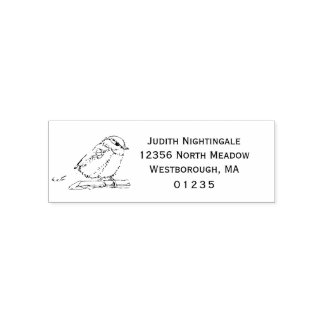 Chickadee Bird Songbird Custom Return Address Self-inking Stamp