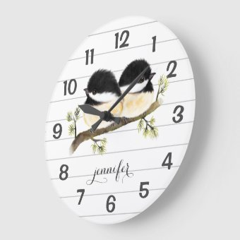 Chickadee Bird Wall Clock | Zazzle