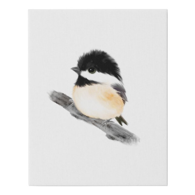 Chickadee Bird Wrapped Canvas Print (Front)