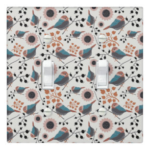 Chickadee Birds Berries Flowers Decor Light Switch Cover