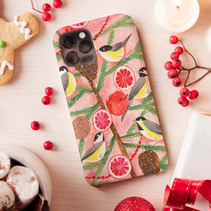 Chickadee Birds Citrus Botanical Floral iPhone 13 Case