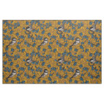Chickadee birds on blueberry branches fabric