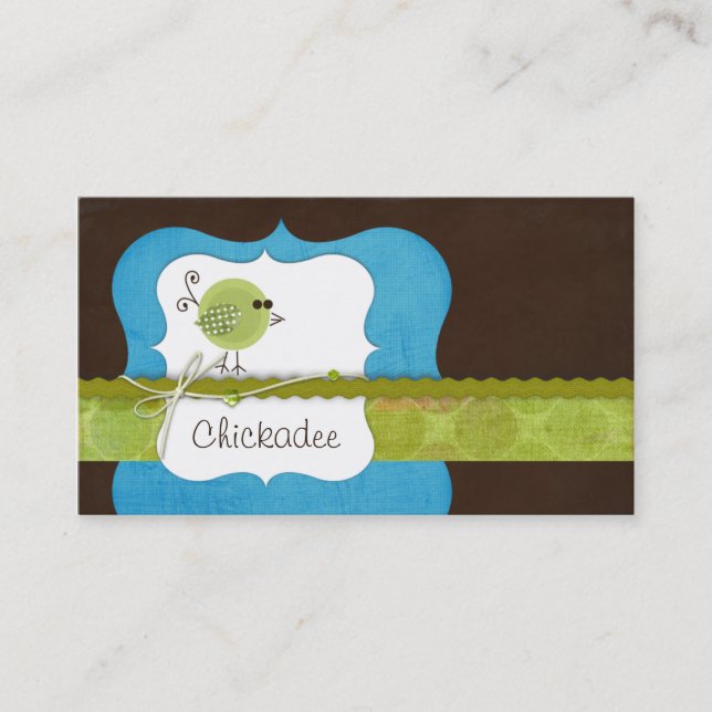 Chickadee {blue} Business Cards (Front)