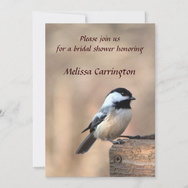 Chickadee Bridal Shower Invitation (Front)
