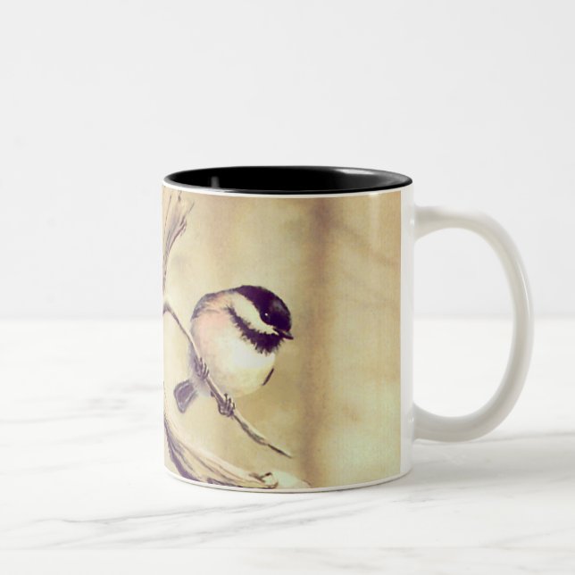 CHICKADEE by SHARON SHARPE Two-Tone Coffee Mug (Right)