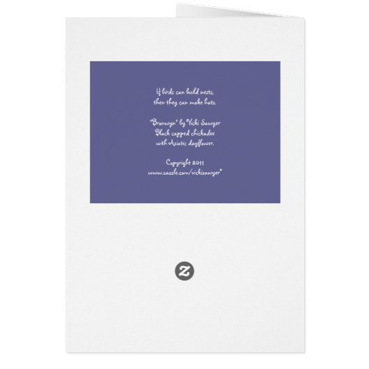 chickadee card, Bronwyn (Back)