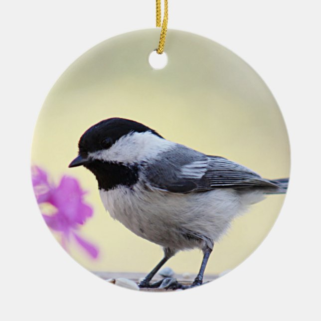 Chickadee Ceramic Ornament (Front)