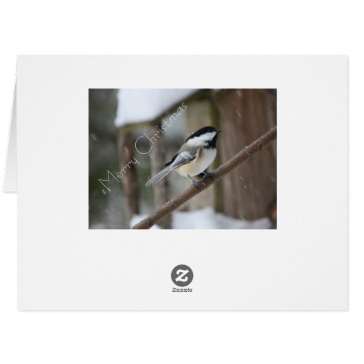 Chickadee Christmas Card (Back Horizontal)