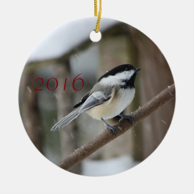 Chickadee Christmas Ornament (Front)