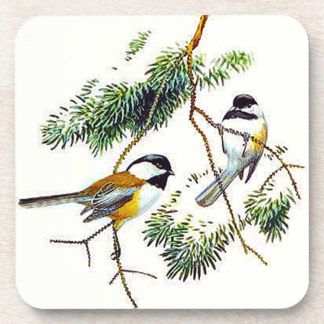 Chickadee Cork Coasters (Front)