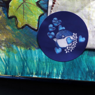 Chickadee dee dee bird chicka dee art nature classic round sticker