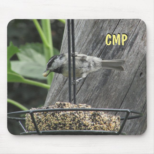 Chickadee Eating Sunflower suet Mouse Pad (Front)