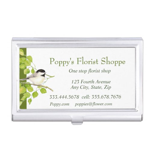 Chickadee Florist Shoppe Flowers  Business Card Business Card Case