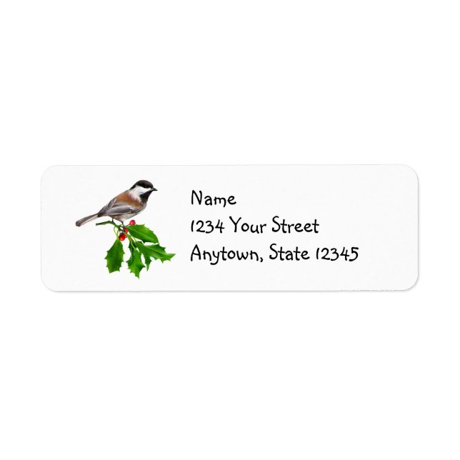 Chickadee Holly Address Labels (Front)