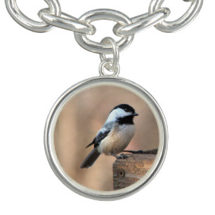 Chickadee in a Golden Light Bracelet