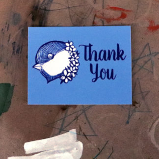 Chickadee in blue birding design bird  postcard