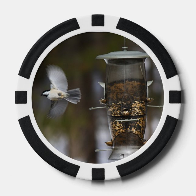 Chickadee In Flight Poker Chips (Front)