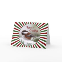 Chickadee in Snow Christmas Card