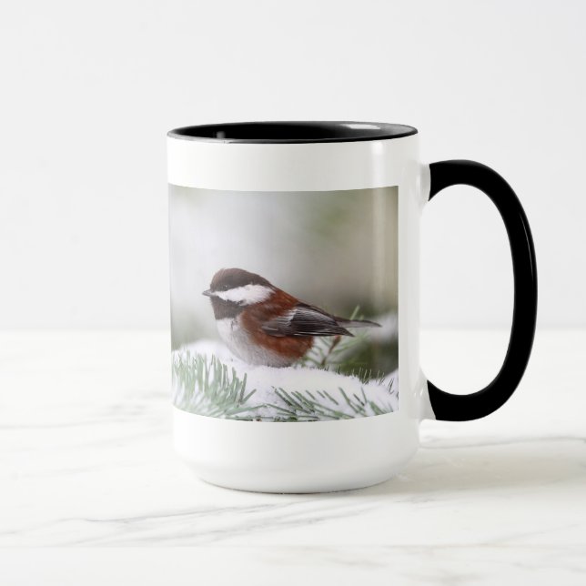 Chickadee in the Snow Mug (Right)