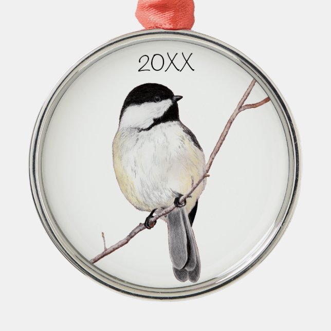 Chickadee Metal Ornament (Front)