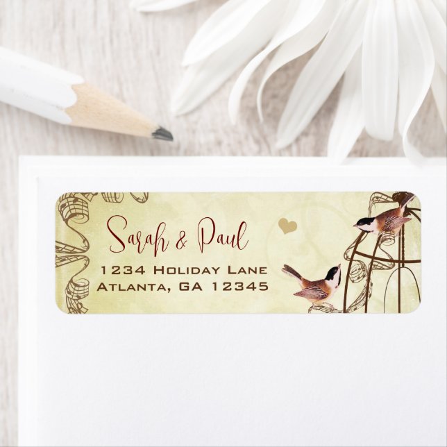 Chickadee Musical Birdcage Favor Tag  (Insitu)