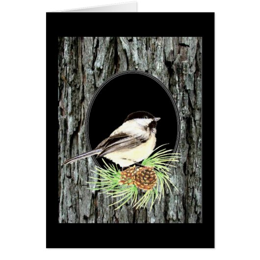 Chickadee, Nature,Scripture Blessing, Psalm 33:5 Cards (Front)