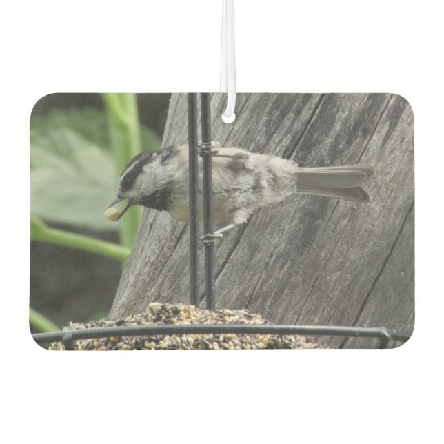 Chickadee on Bird Feeder Air Freshener (Front)