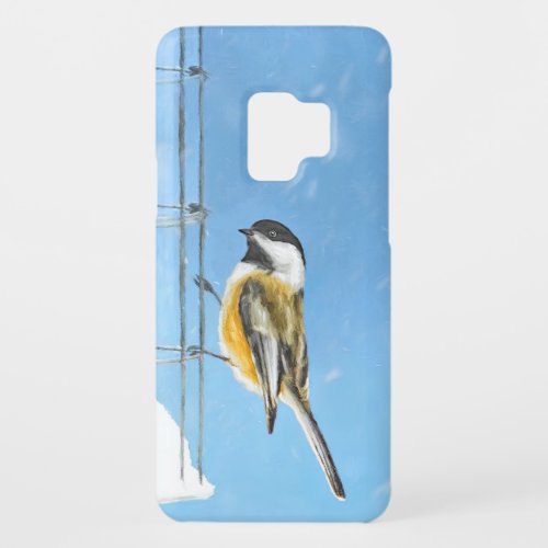 Chickadee on Feeder Painting _ Original Bird Art Case_Mate Samsung Galaxy S9 Case