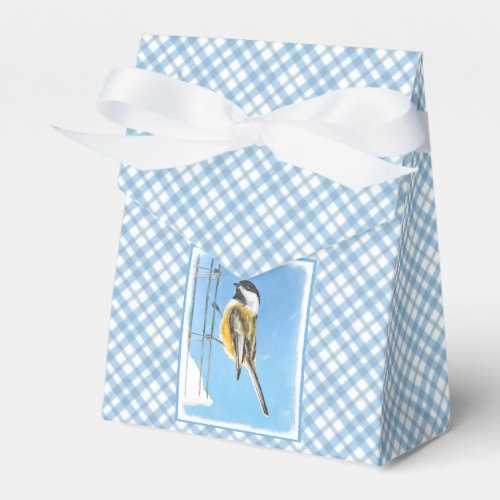 Chickadee on Feeder Painting _ Original Bird Art Favor Boxes